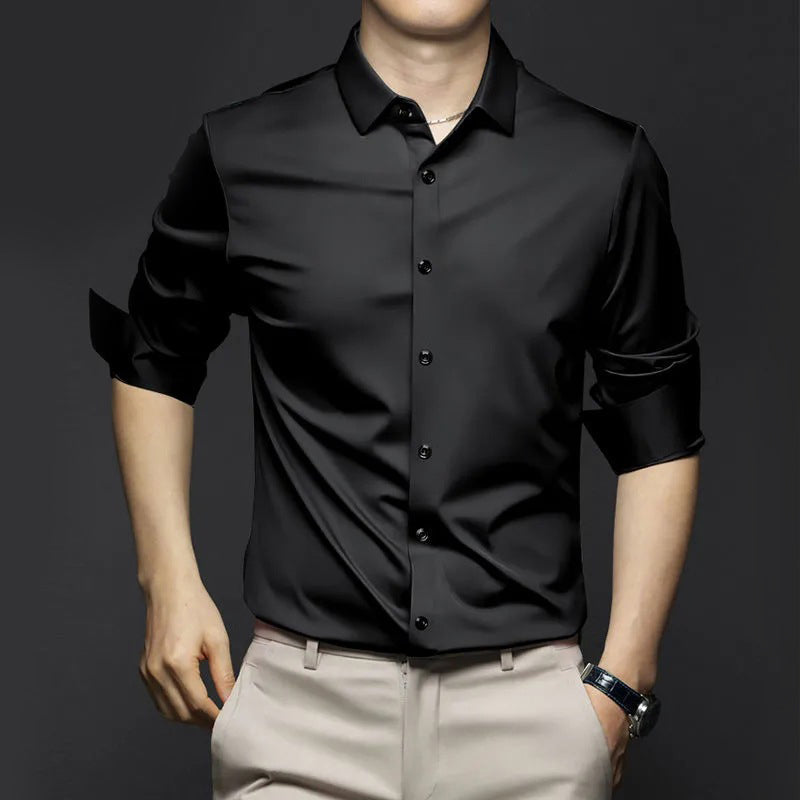 Adrian | Herren Satin Hemd Langarm Slim Fit Elegant