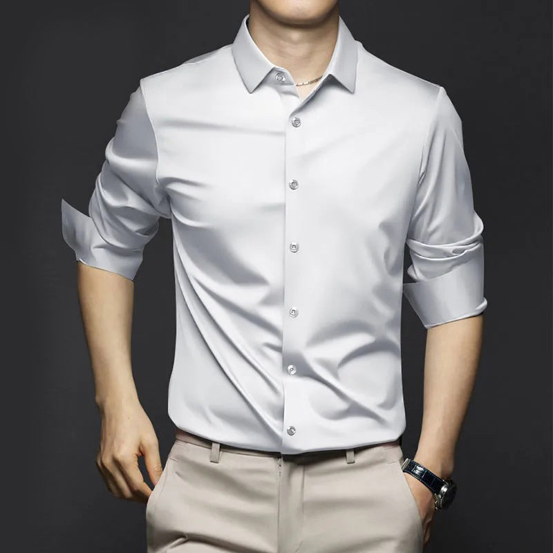 Adrian | Herren Satin Hemd Langarm Slim Fit Elegant
