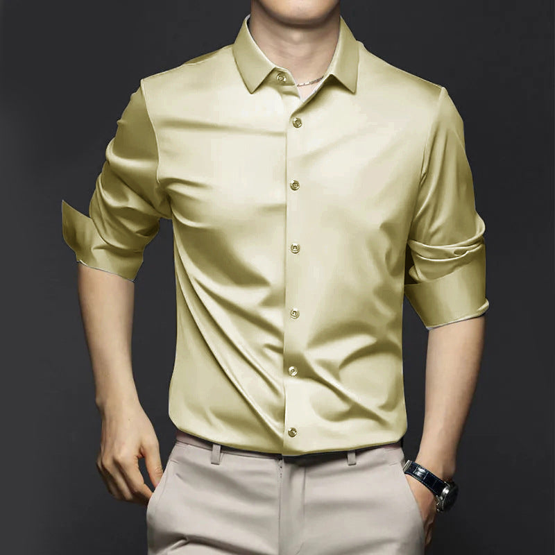 Adrian | Herren Satin Hemd Langarm Slim Fit Elegant