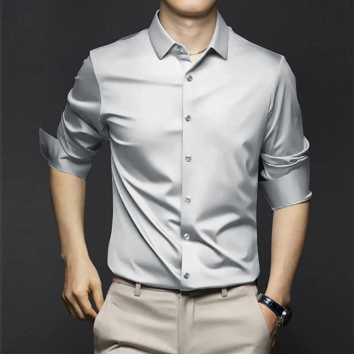 Adrian | Herren Satin Hemd Langarm Slim Fit Elegant