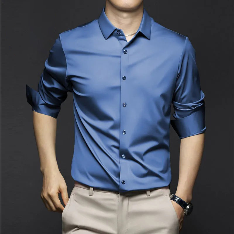 Adrian | Herren Satin Hemd Langarm Slim Fit Elegant