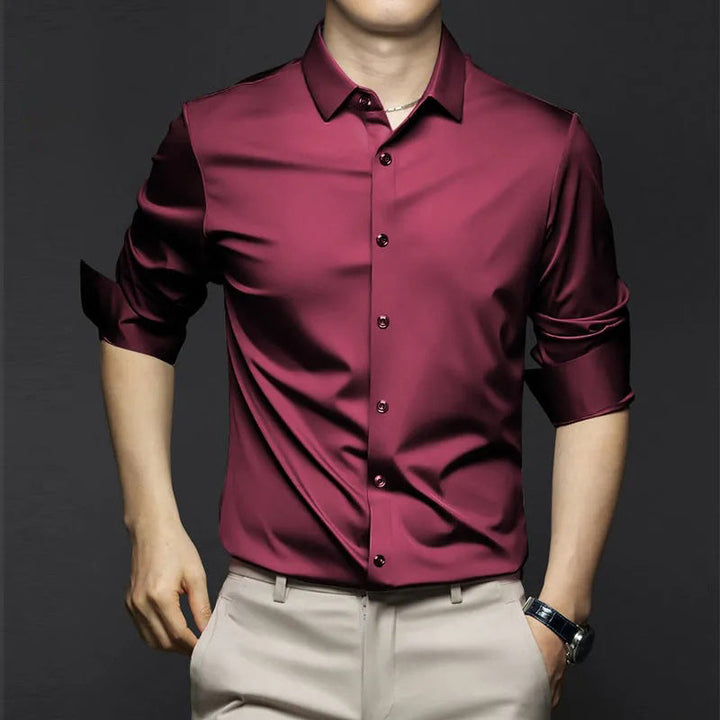 Adrian | Herren Satin Hemd Langarm Slim Fit Elegant
