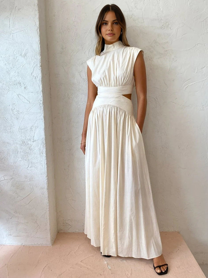 Alba | Damen Fließendes Cut-Out Maxikleid