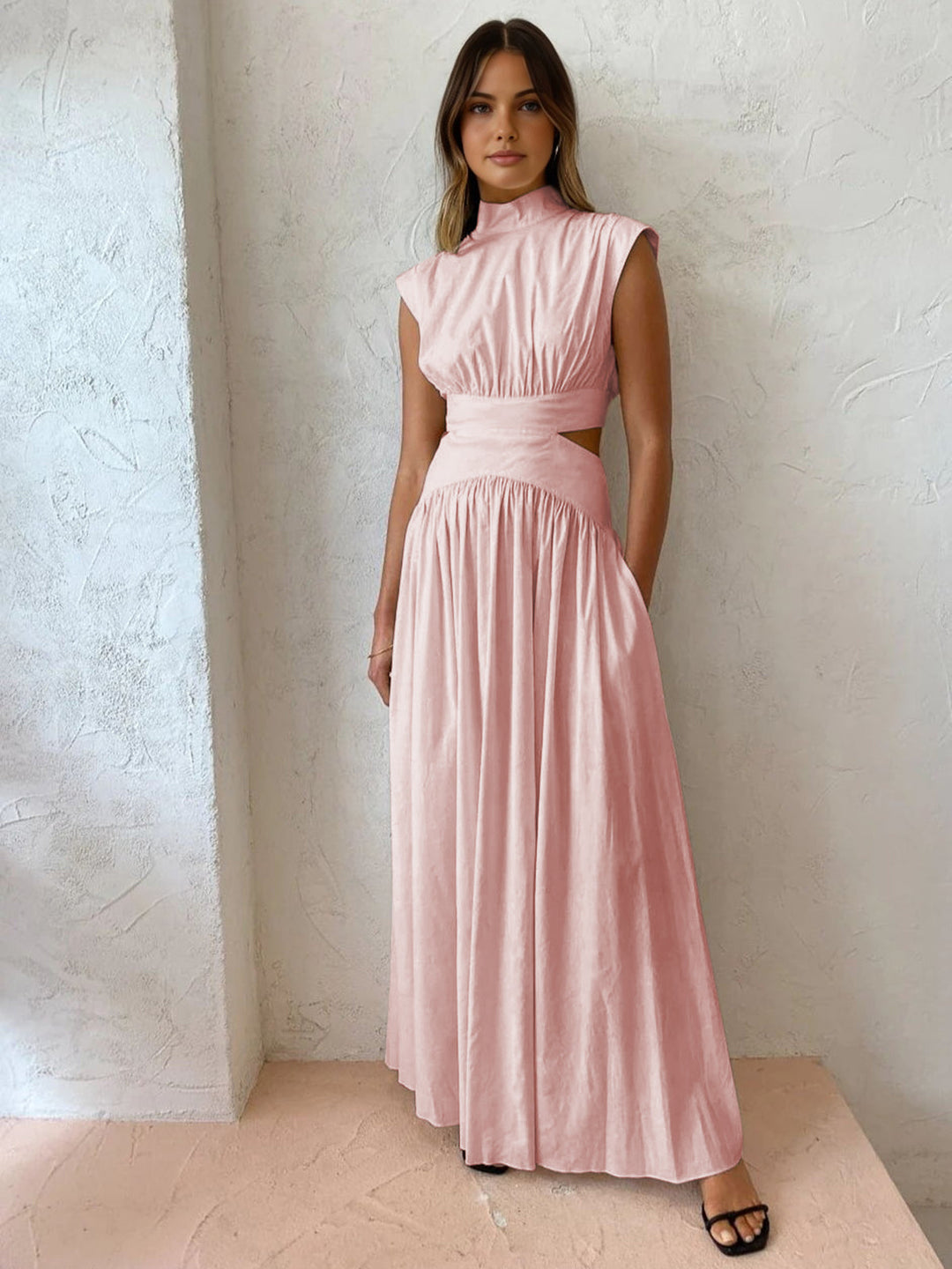 Alba | Damen Fließendes Cut-Out Maxikleid