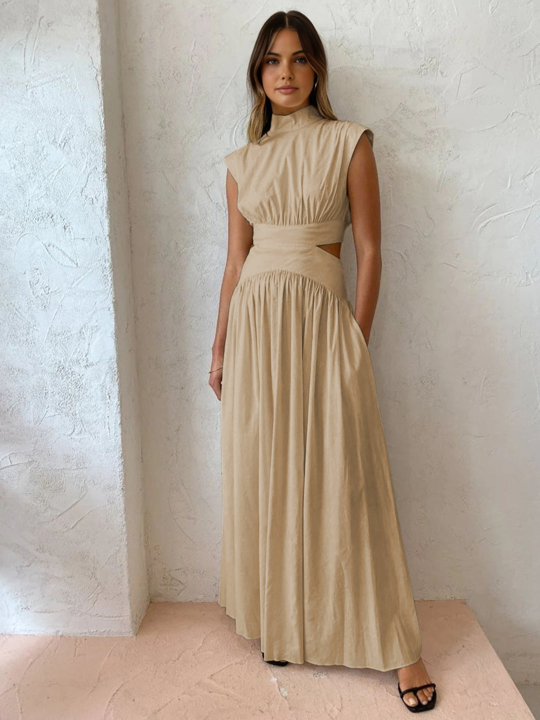 Alba | Damen Fließendes Cut-Out Maxikleid