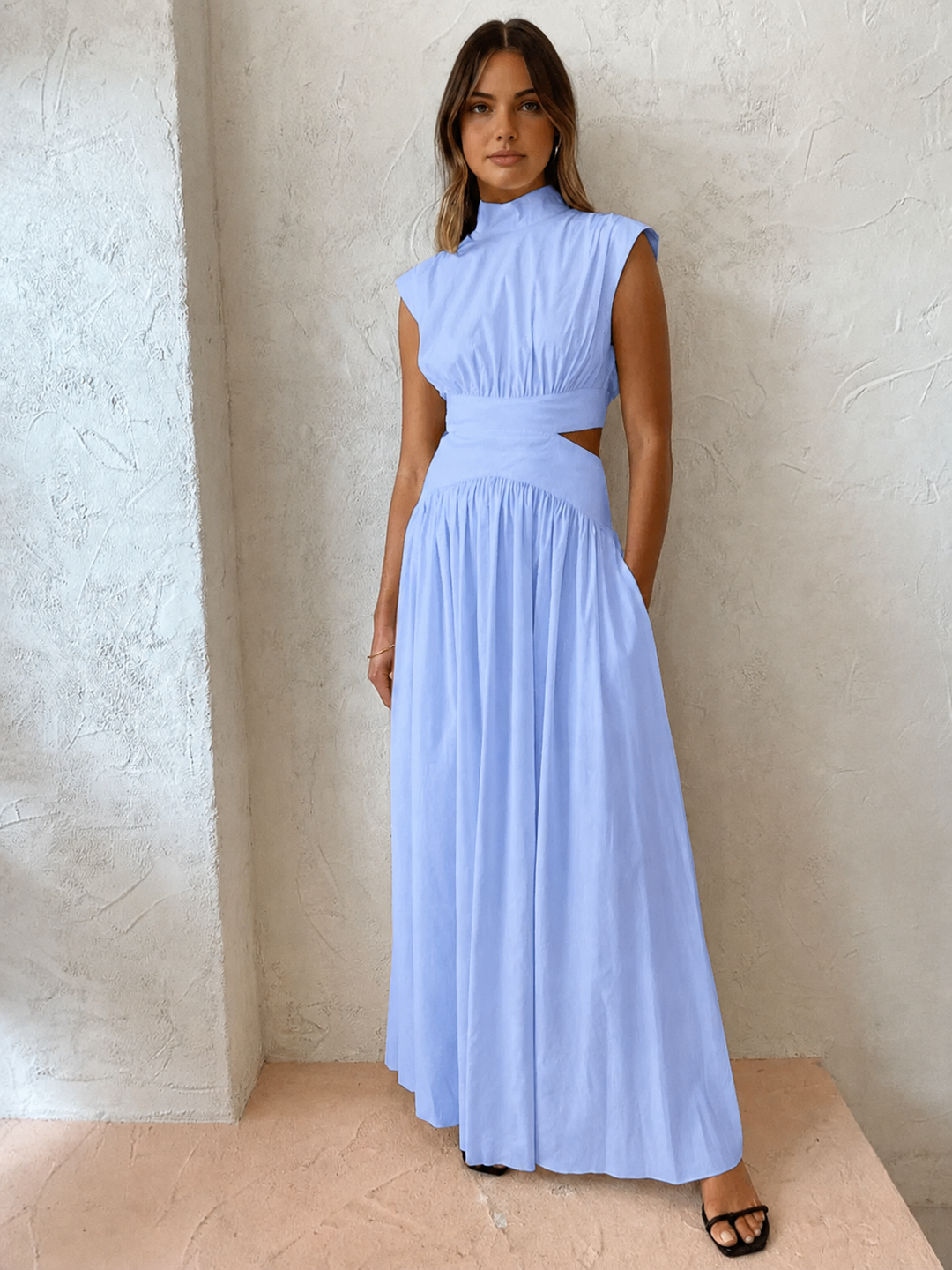 Alba | Damen Fließendes Cut-Out Maxikleid