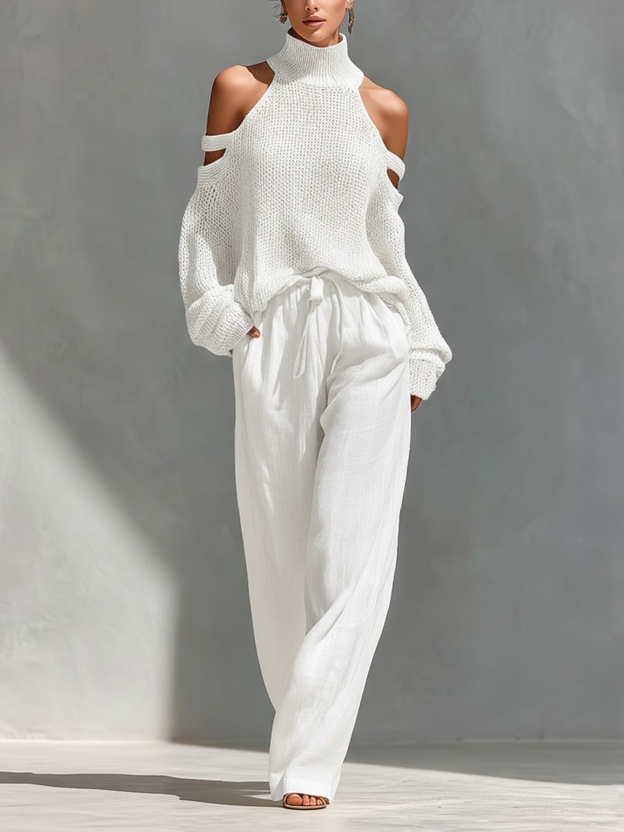 Alessia | Off-Shoulder Zweiteiler mit Weiten Hosen