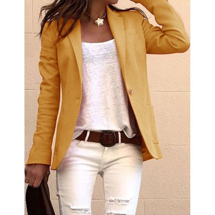 Almut Damen Blazer mit Reverskragen und Einknopfverschluss – Gelb