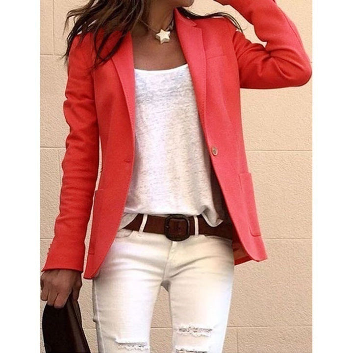 Almut Damen Blazer mit Reverskragen und Einknopfverschluss – Orange