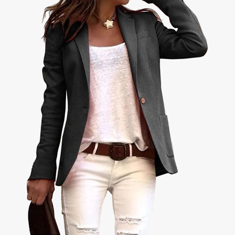 Almut Damen Blazer mit Reverskragen und Einknopfverschluss