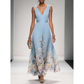 Alva | Blumenmuster Maxikleid für Feste