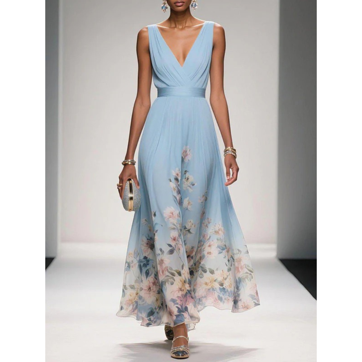 Alva | Blumenmuster Maxikleid für Feste