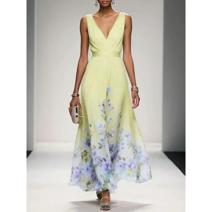 Alva | Blumenmuster Maxikleid für Feste