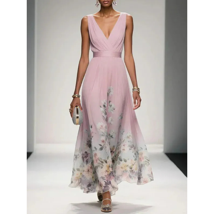 Alva | Blumenmuster Maxikleid für Feste