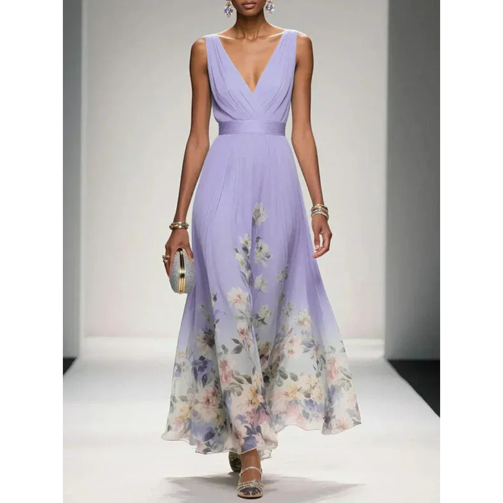 Alva | Blumenmuster Maxikleid für Feste
