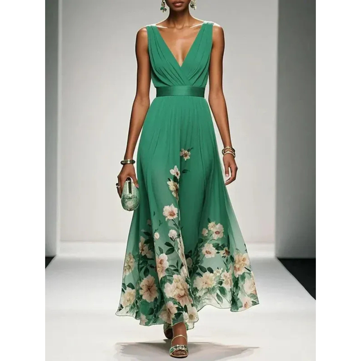 Alva | Blumenmuster Maxikleid für Feste