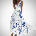 Angelika | Damen Florales Maxikleid