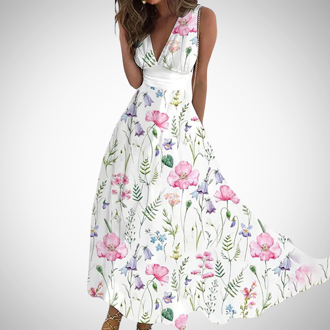 Angelika | Damen Florales Maxikleid
