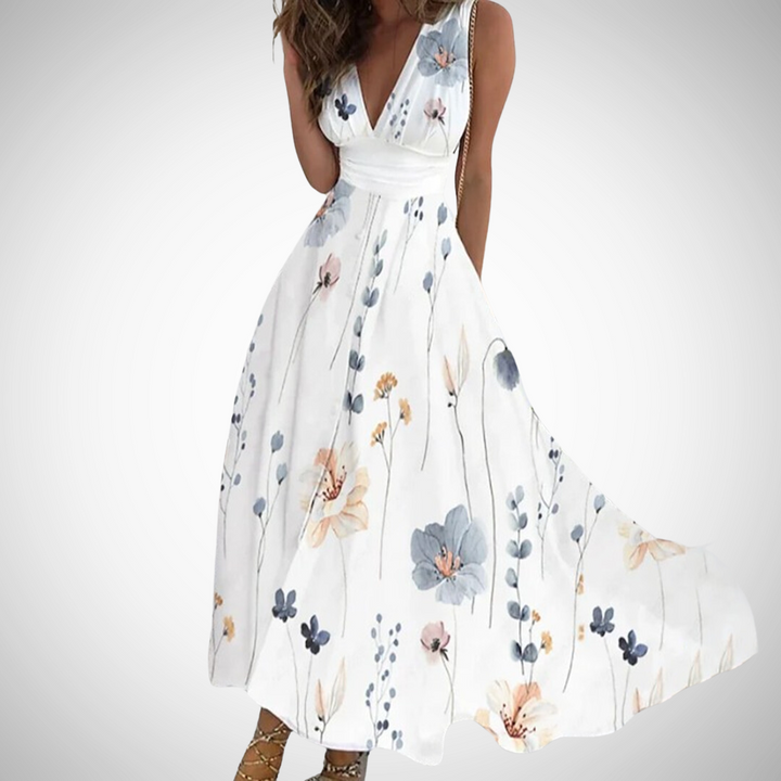 Angelika | Damen Florales Maxikleid
