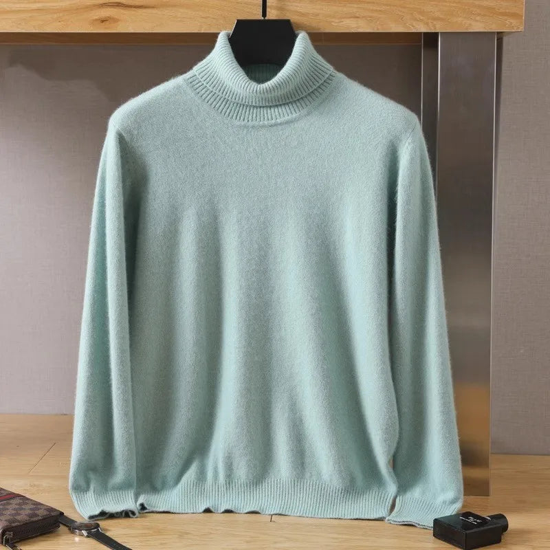 Anja Damen Feinstrick-Rollkragenpullover – Oliv