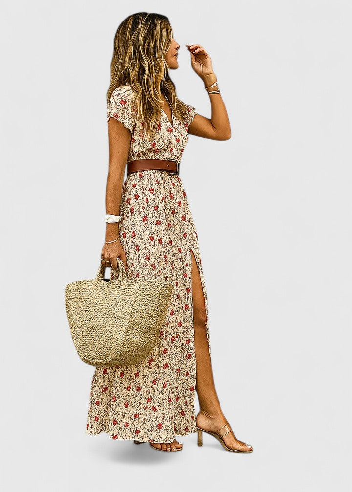 Anke | Damen luftiges Boho Maxikleid