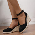 Anna | Damen Lässige Keilsandalen mit Knöchelschnalle