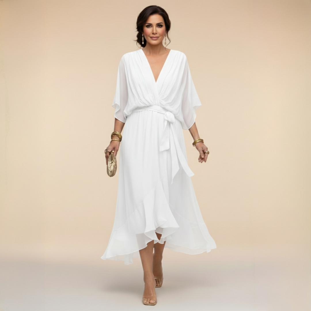 Annika | V-Ausschnitt Wickelkleid Midi