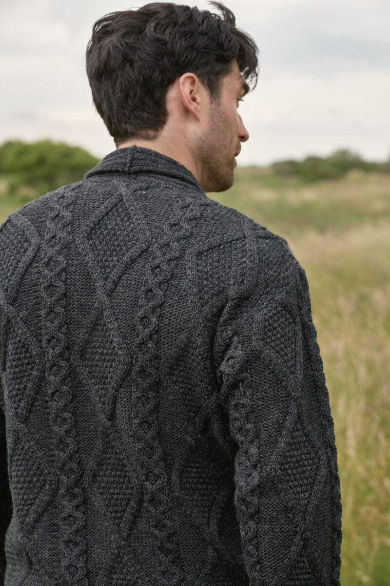 Ansgar Herren Aran-Strickjacke mit Knöpfen