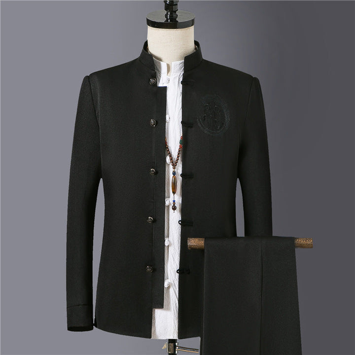 Anton | Herren Mandarin Jacke mit Stehkragen
