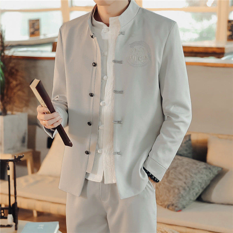 Anton | Herren Mandarin Jacke mit Stehkragen
