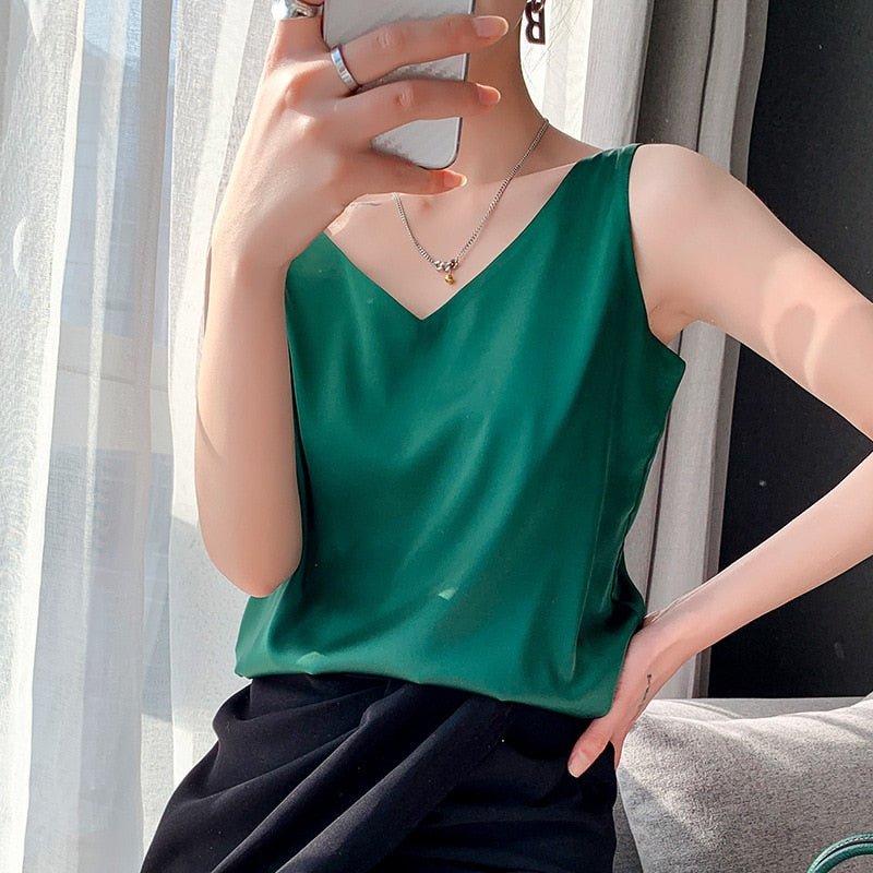 Aria | Damen Fließendes Satin Tanktop
