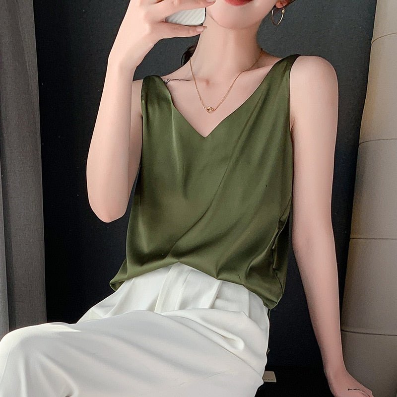 Aria | Damen Fließendes Satin Tanktop