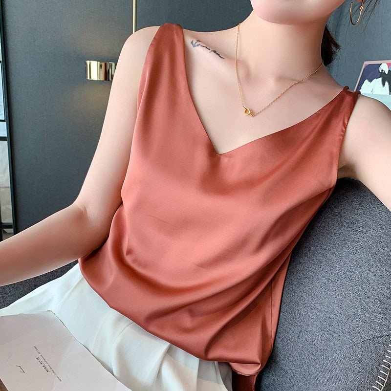 Aria | Damen Fließendes Satin Tanktop