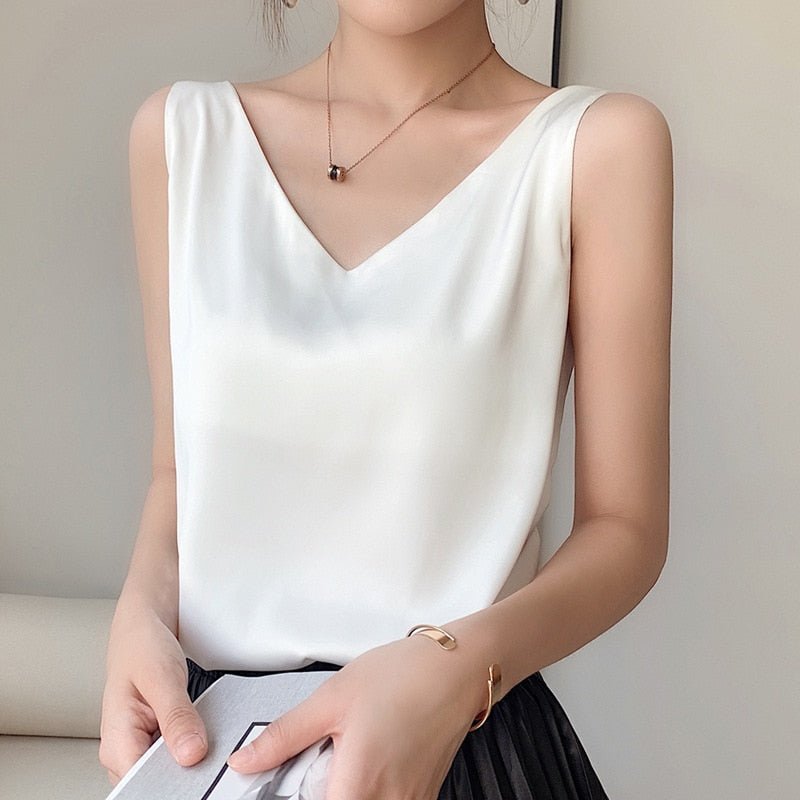 Aria | Damen Fließendes Satin Tanktop