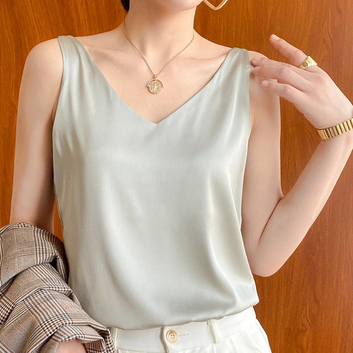 Aria | Damen Fließendes Satin Tanktop
