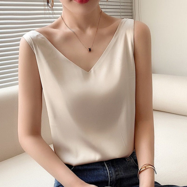 Aria | Damen Fließendes Satin Tanktop