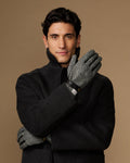 Arnold | Herren Handschuhe mit Fischgratmuster und Druckknopfriegel