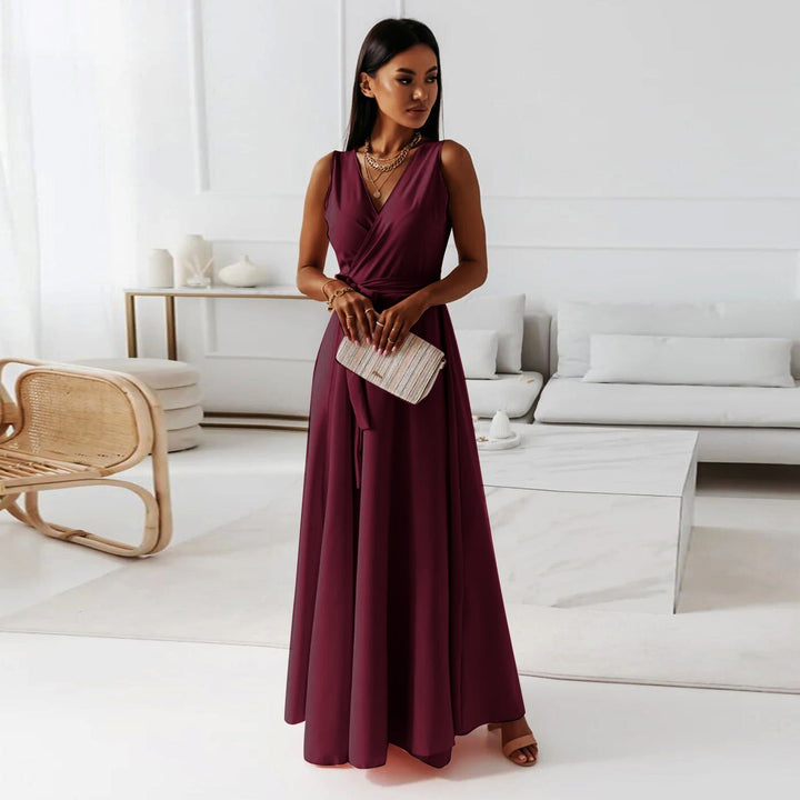 Aurelie | Fließendes Wickel Maxikleid