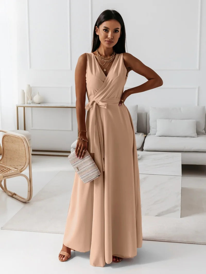 Aurelie | Fließendes Wickel Maxikleid