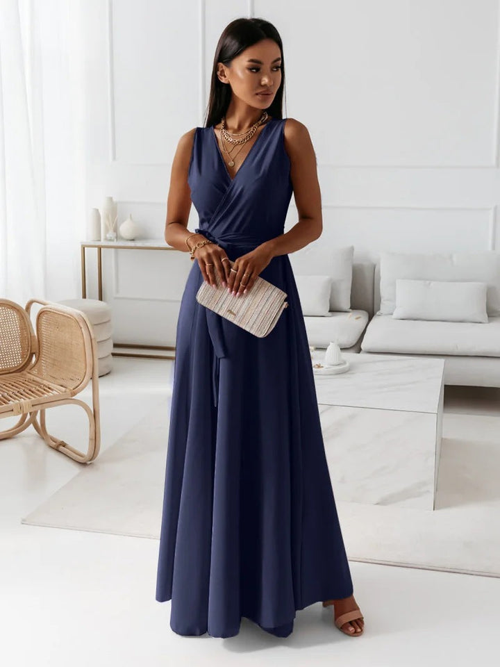 Aurelie | Fließendes Wickel Maxikleid