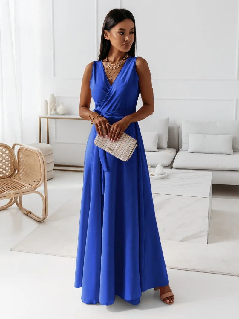 Aurelie | Fließendes Wickel Maxikleid