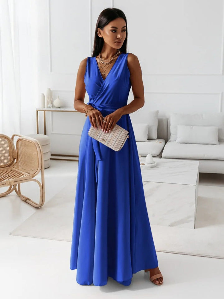 Aurelie | Fließendes Wickel Maxikleid