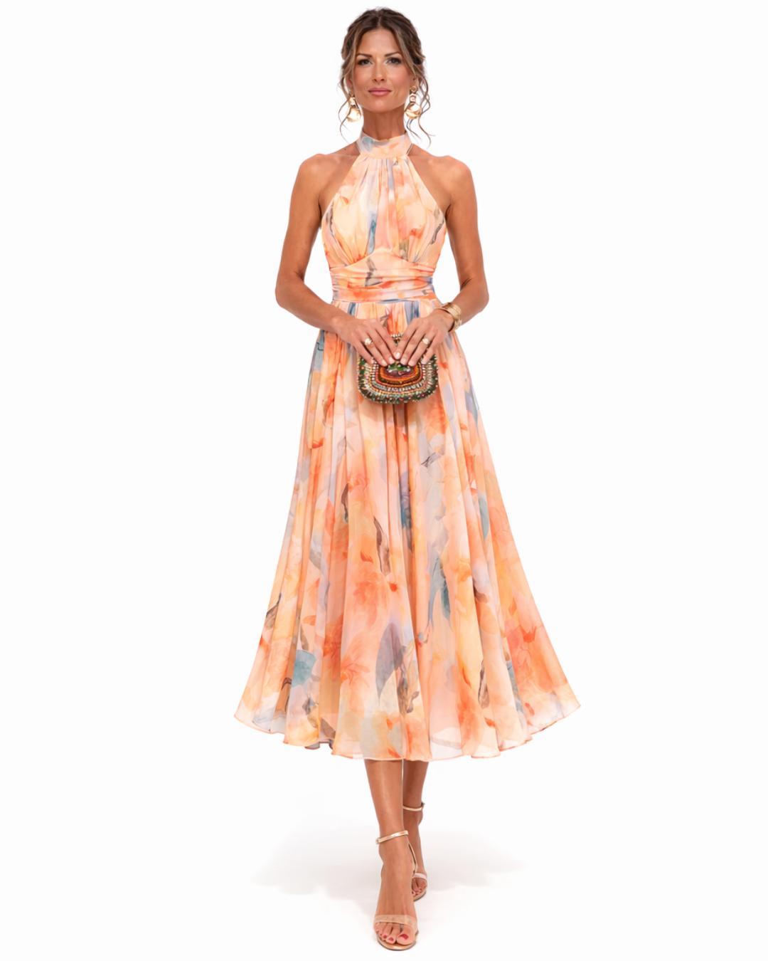 Aurora | Aquarell Neckholder-Kleid