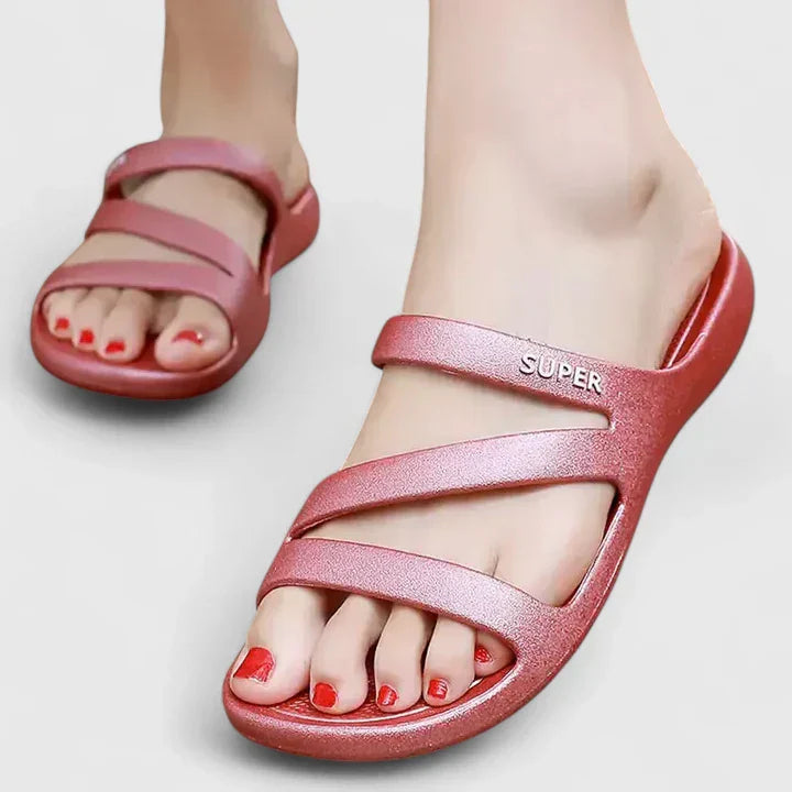 Damen Sandalen mit Slip-On-Design und stützendem Fußbett