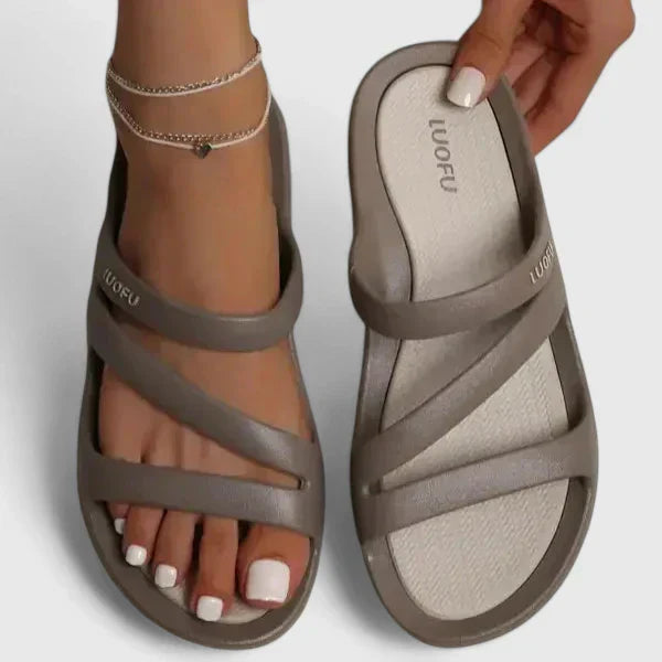 Damen Sandalen mit Slip-On-Design und stützendem Fußbett