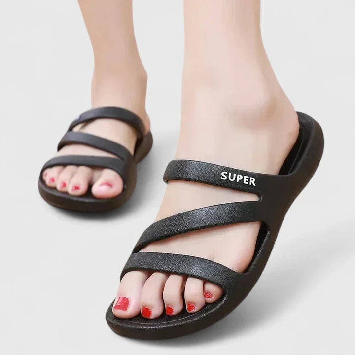 Damen Sandalen mit Slip-On-Design und stützendem Fußbett