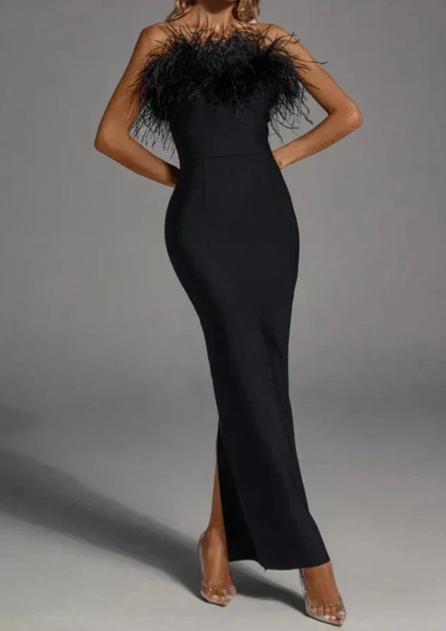 Ballkleider Damen – Figurbetontes Trägerloses Maxikleid