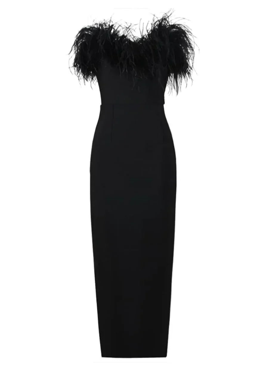 Ballkleider Damen – Figurbetontes Trägerloses Maxikleid