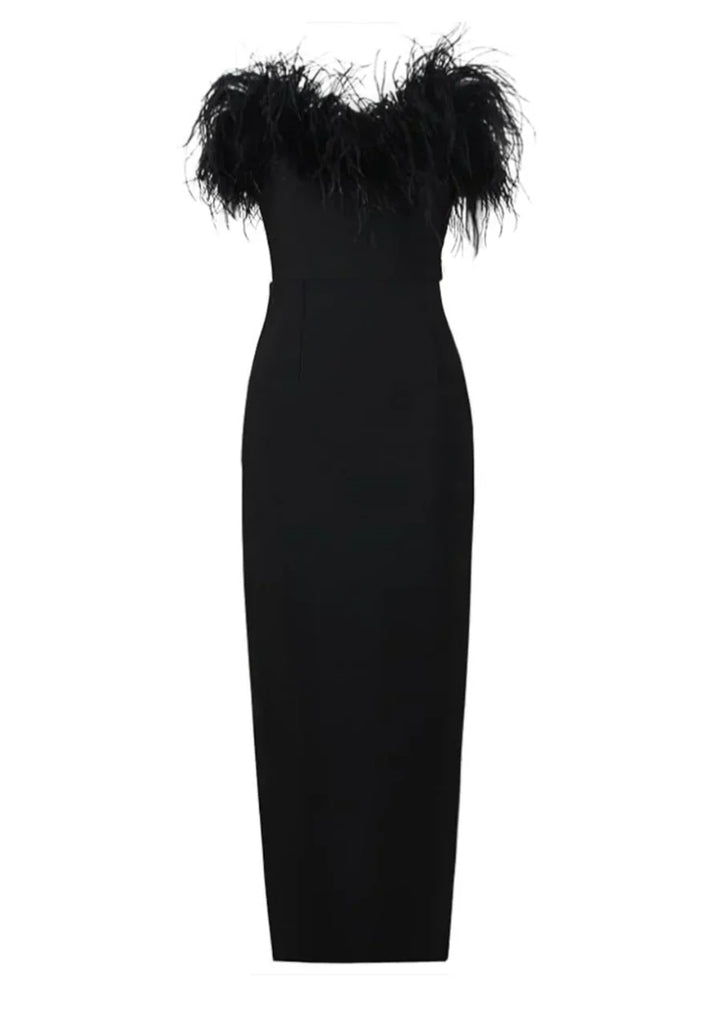 Ballkleider Damen – Figurbetontes Trägerloses Maxikleid