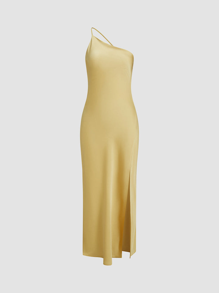 Ballkleider Damen – Maxikleid mit Rückenausschnitt und Beinschlitz